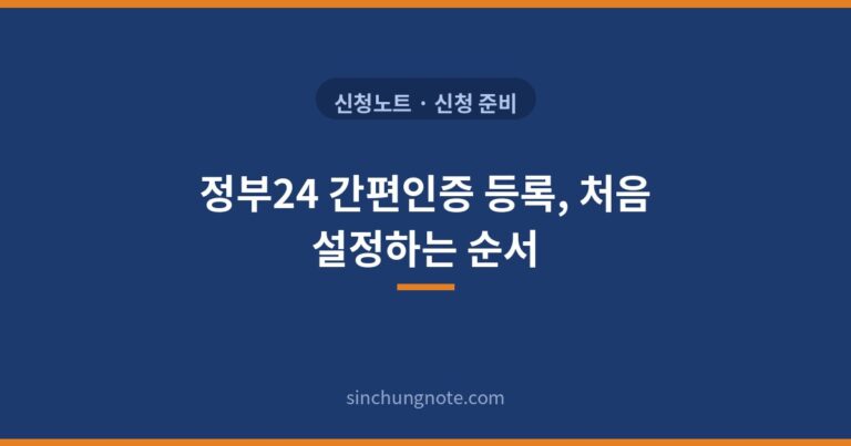 정부24 간편인증 등록, 처음 설정하는 순서 표지 인포그래픽